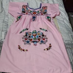 Pink Embroidered Dress